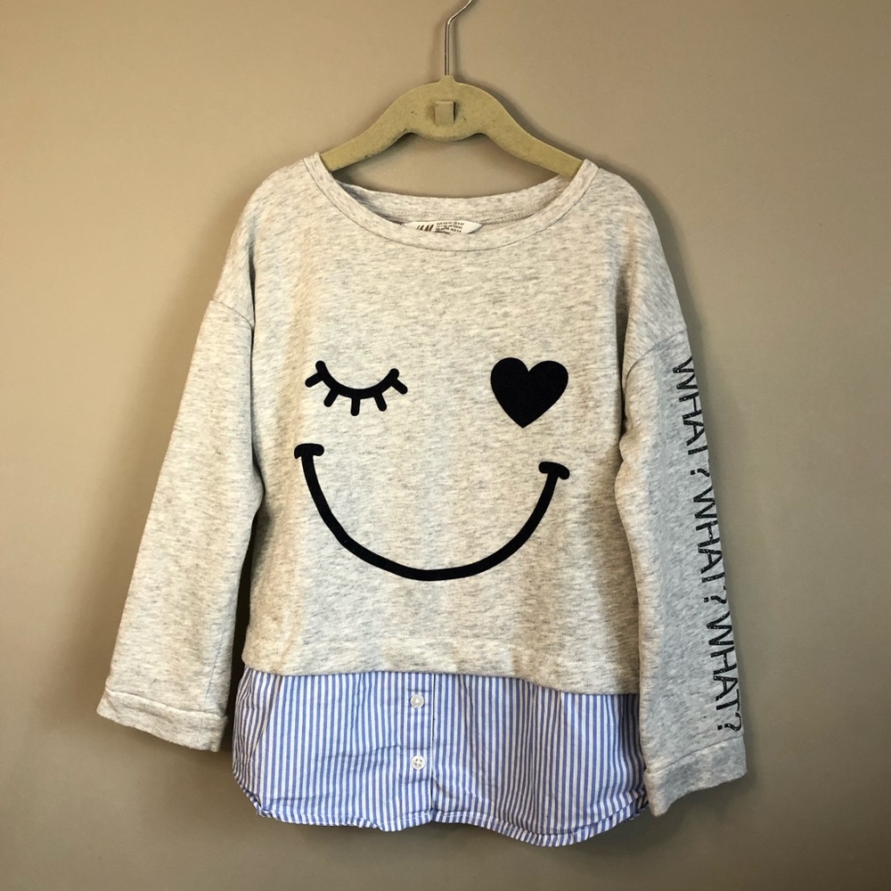 H&M faux shirt hem sweatshirt